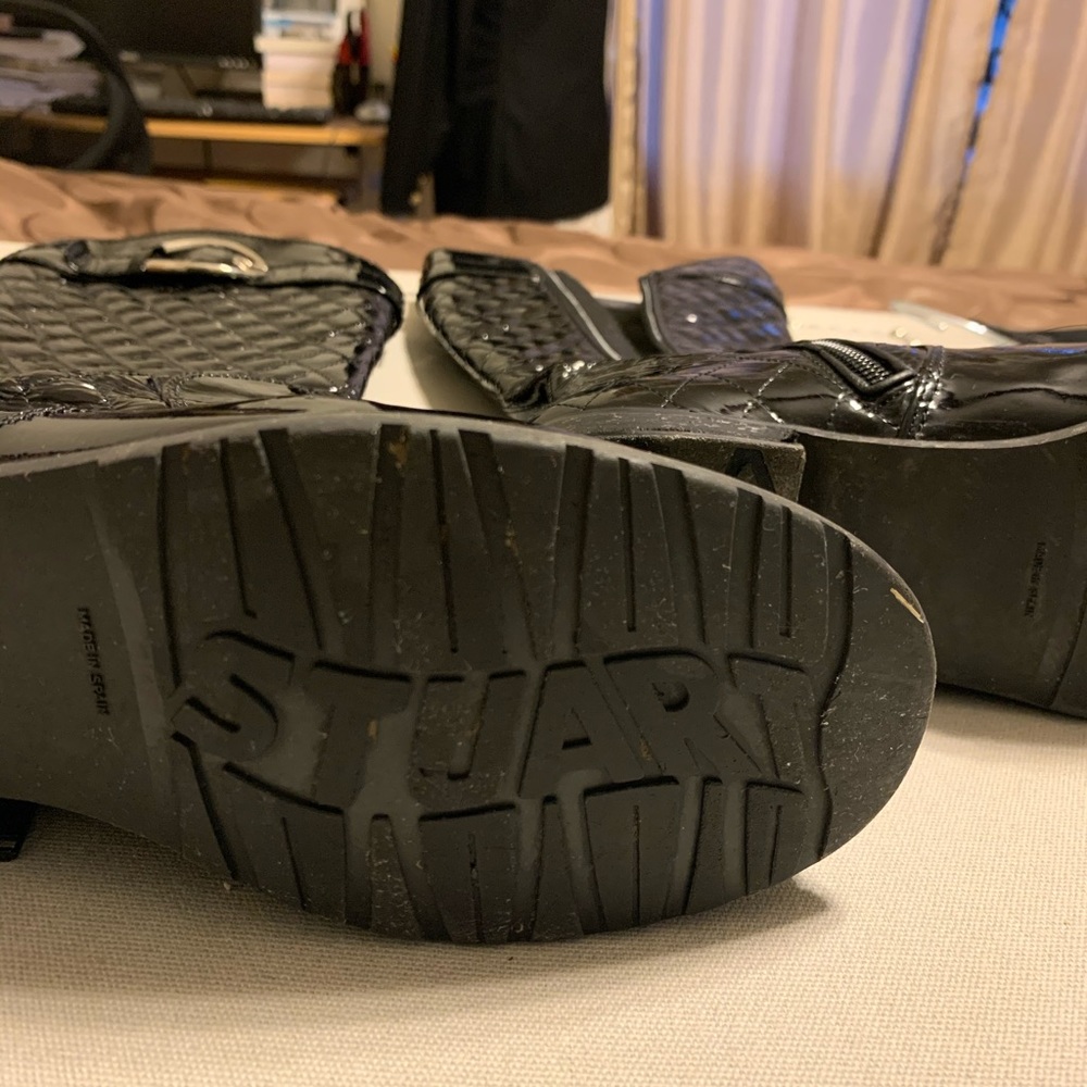 Stuart Weizman Guilted Patent Leather Boots. - image 5